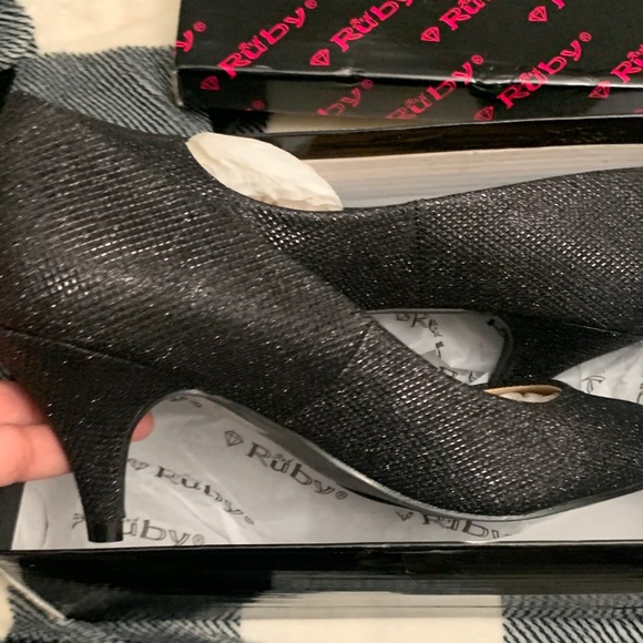 Ruby Rd. Sparkling Black Heels - Picture 2 of 10
